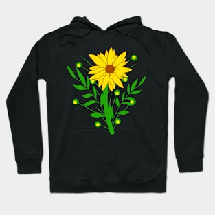 yellow sunflower floral pattern blooming blossoms flower Hoodie